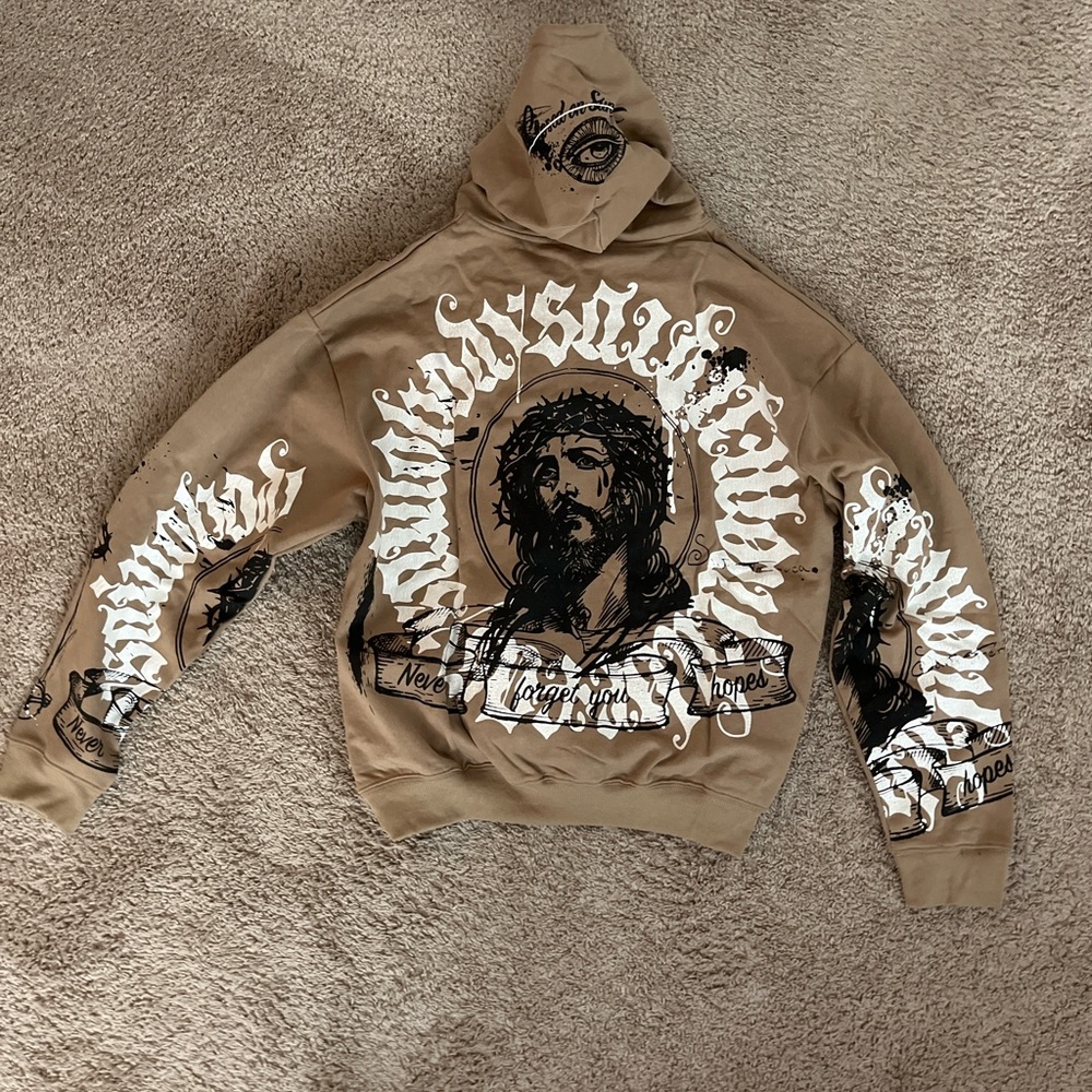Brand new graphic oversized hoodie with graphic images on front and back